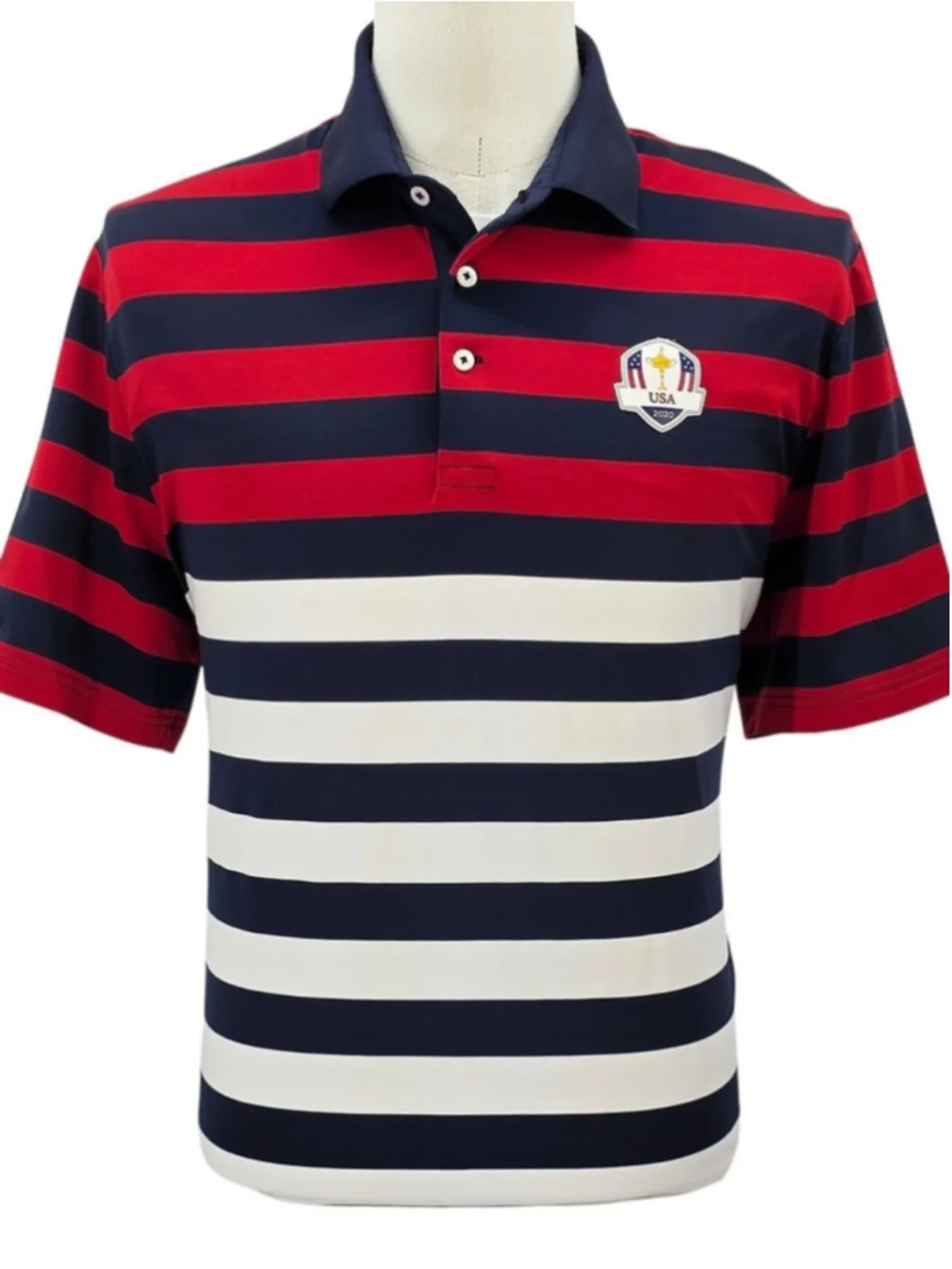 RLX Ralph Lauren 2020 Ryder Cup USA Men's Golf Polo Red Navy Stripe